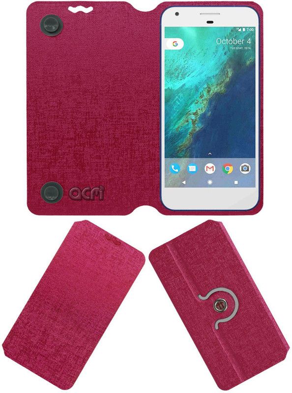 ACM Flip Cover for Google Pixel XL  (Pink, Cases with Holder, Pack of: 1)