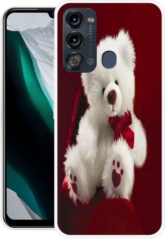 Pedimore Back Cover for Itel Vision 3  (Maroon, White, Grip Case, Silicon)
