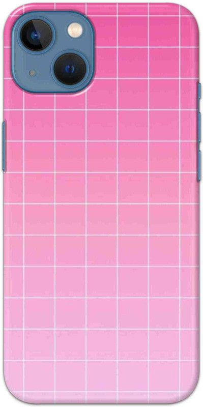 NDCOM Back Cover for iPhone 13 Mini Pink Grid Printed  (Multicolor, Hard Case, Pack of: 1)