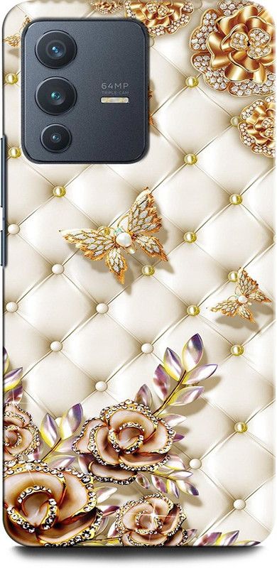 ORBIQE Back Cover for Vivo V23 Pro 5G BUTTERFLY, BEAUTIFUL BUTTERFLIES, BLUE BURRERFLY, GLITTER  (Multicolor, Hard Case, Pack of: 1)