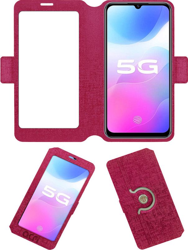 ACM Flip Cover for vivo S7e 5G  (Pink, Cases with Holder, Pack of: 1)