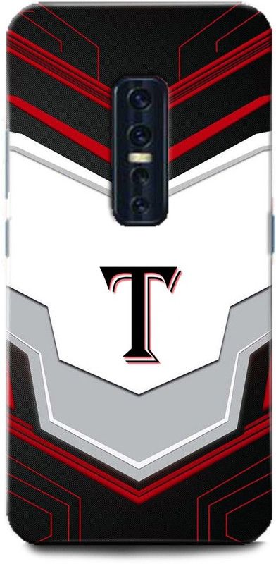 Afterglow Back Cover for Vivo V17 Pro T, T LETTER, T NAME, T ALPHABET, ALPHABET  (Multicolor, Shock Proof, Pack of: 1)