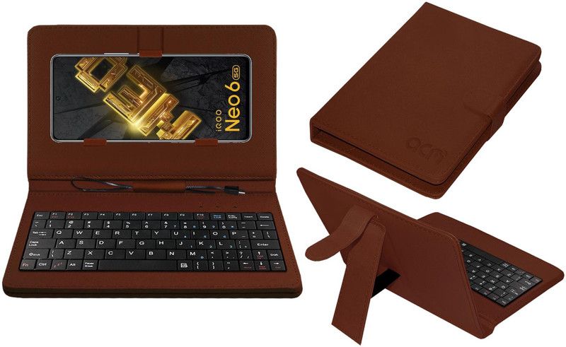 ACM Keyboard Case for Iqoo Z6 44w  (Brown, Cases with Holder, Pack of: 1)