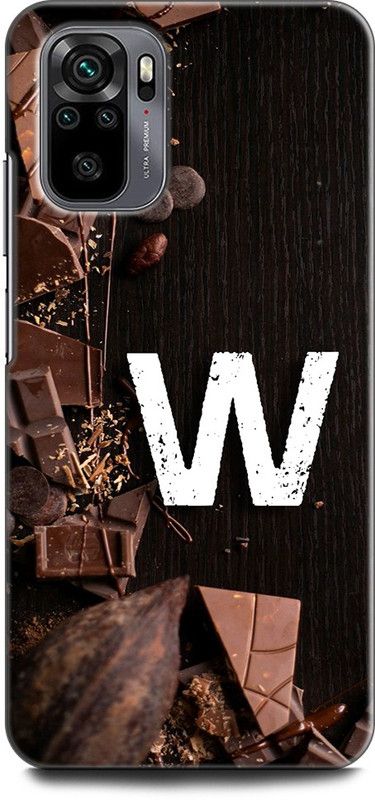 KEYCENT Back Cover for REDMI Note 10S W, W LETTER, W NAME, CHOCOLATE , BROWN, ALPHABET  (Multicolor, Pack of: 1)