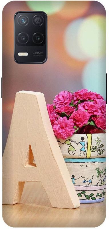 UMPRINT Back Cover for Realme 8/RMX3085 A A latter Alphabet Printed Back Cover  (Multicolor, Hard Case, Pack of: 1)