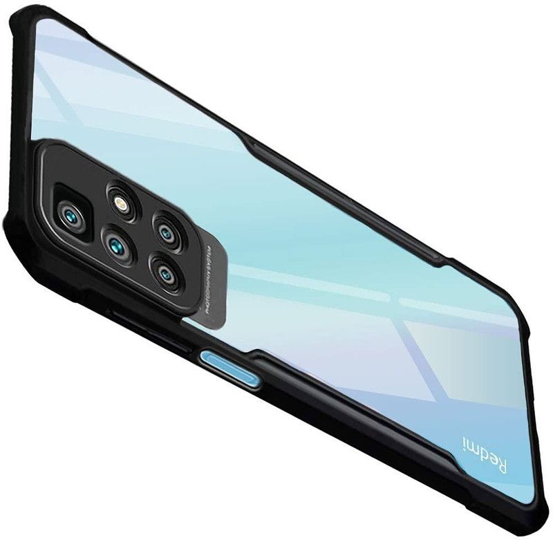 CELLCAMPUS Back Cover for Mi Redmi 10 Prime  (Black, Transparent, Grip Case, Pack of: 1)