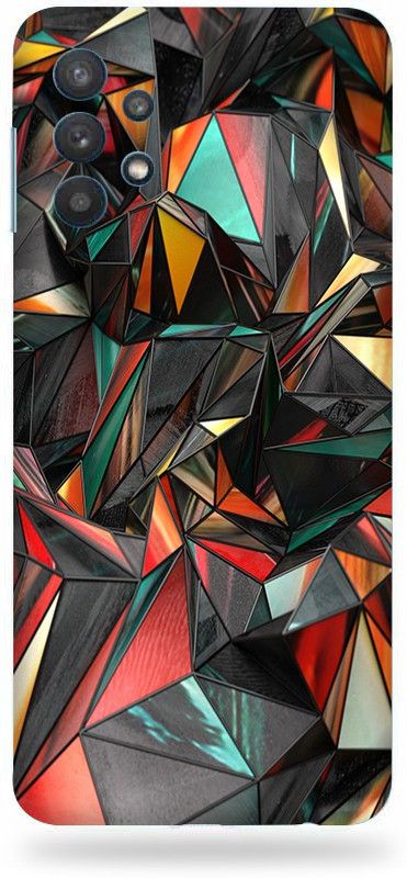 OggyBaba Samsung Galaxy A 32, Samsung Galaxy A32 Mobile Skin  (( Red Polygon With Gloss Finish ))