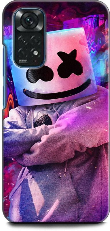 WallCraft Back Cover for Redmi Note 11S MARSHMELLO, DJ, EDM, MUSIC, SMILEY, FUNNY  (Multicolor, Dual Protection, Pack of: 1)