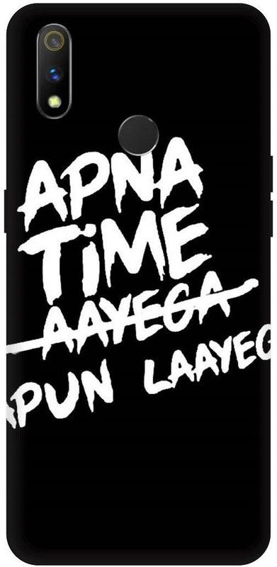 THE NARAYANA COLLECTIONS Back Cover for REALME 3 PRO- RMX1851-APNA,TIME,AAYEGA,FUNKY,QUATES,LINES  (Multicolor, Hard Case, Pack of: 1)