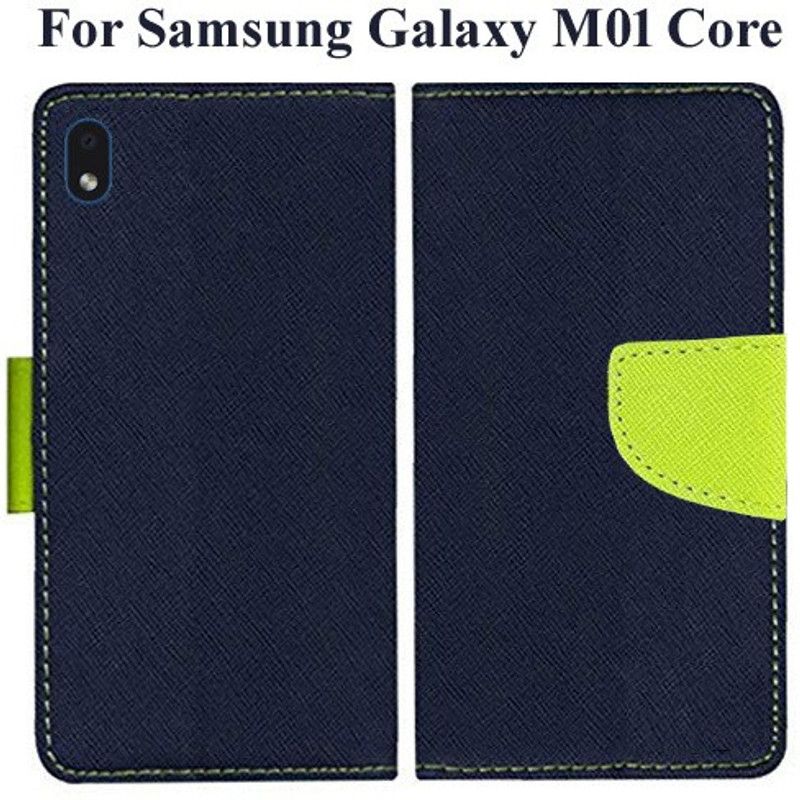 Mehsoos Flip Cover for Samsung Galaxy M01 Core  (Blue, Dual Protection, Pack of: 1)