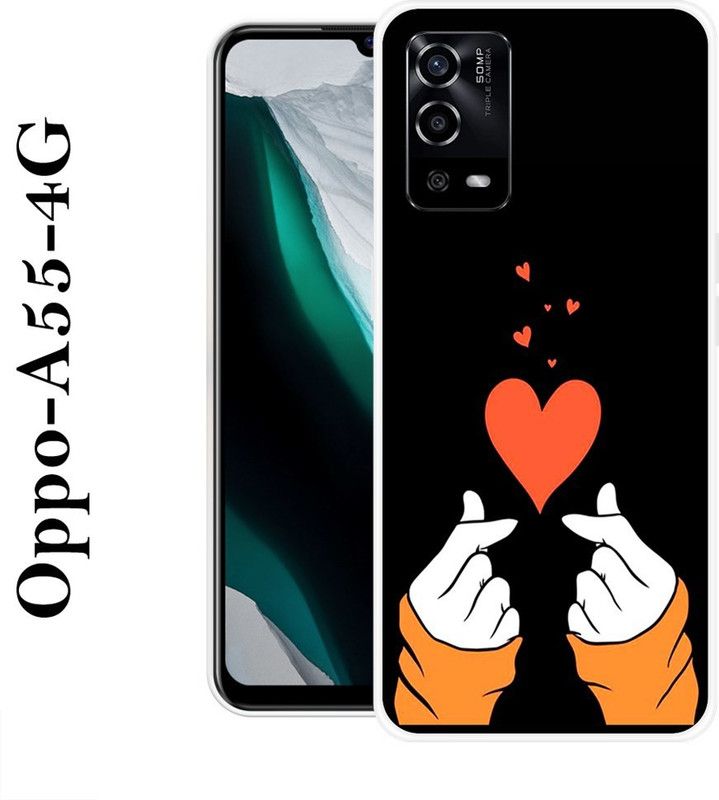 BAGRA Back Cover for Oppo A55 4G  (Black, Red, Silicon)