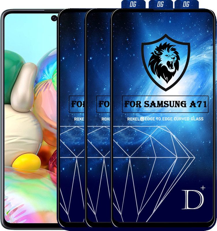 Roxel Edge To Edge Tempered Glass for Samsung Galaxy A71  (Pack of 3)