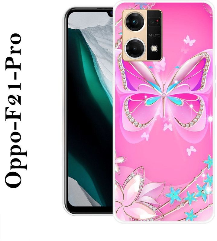 KLC Back Cover for Oppo F21 Pro  (Pink, Blue, Grip Case, Silicon)