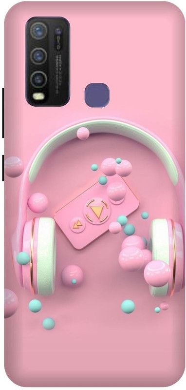 VS PRINT LINK Back Cover for VIVO Y30 ,VIVO 1938 ,Music Headphone,Printed Back cover  (Pink, Hard Case, Pack of: 1)