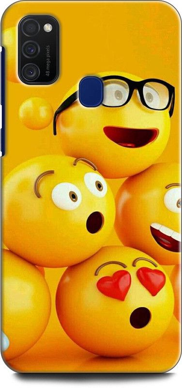 Afterglow Back Cover for SAMSUNG Galaxy M21 SMILEY, EMOJI, CUTE, FUNNY, SMILE  (Multicolor, Shock Proof, Pack of: 1)