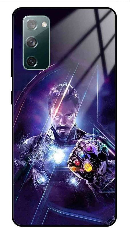 NDCOM Back Cover for Samsung Galaxy S20 FE 5G Avengers End Game Tony Stark Iron Man With Gauntlet Printed Glass Case  (Multicolor, Grip Case, Pack of: 1)