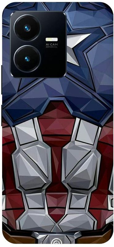 PICHKU Back Cover for VIVO Y22- V2207-CAPTAIN,AMERICA,SHIELD,AVENGERS,MARVEL,SUPER,HERO,END,GAME,SUIT  (Blue, Hard Case, Pack of: 1)