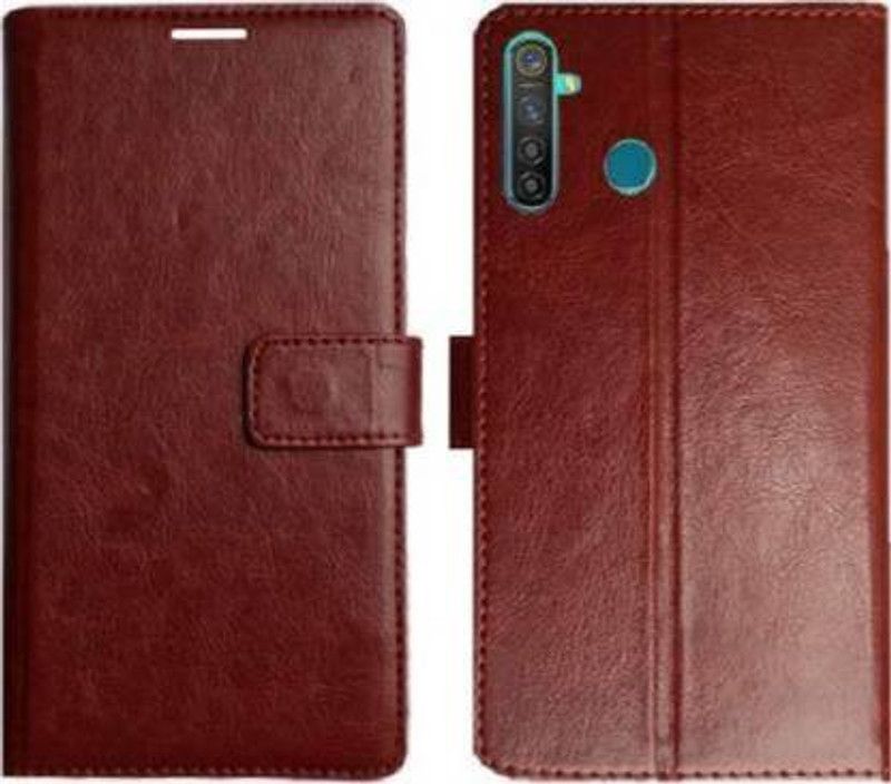 bluetik Flip Cover for Realme 5  (Brown, Dual Protection, Pack of: 1)