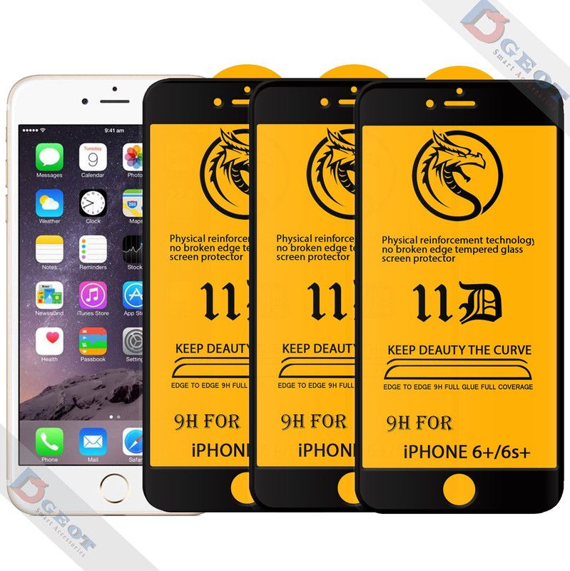 HQ Protection Edge To Edge Tempered Glass for Apple iPhone 6s Plus |With Easy Installation Kit|Impact Absorb|Full Adhesive Glass|  (Pack of 3)