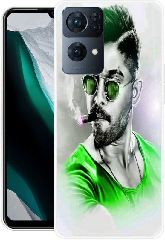 RJ14 (Online) Back Cover for OPPO Reno7 Pro 5G  (Grey, Green, Grip Case, Silicon)
