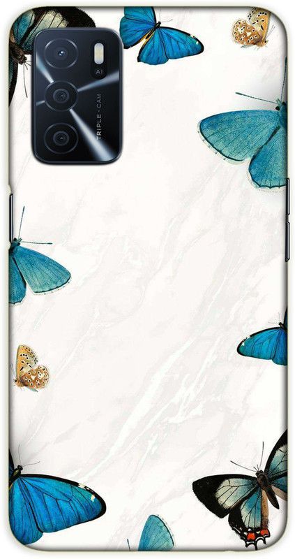 iprinto Back Cover for Oppo A53s 5G, Oppo A16 Butter Fly Back Cover  (White, Hard Case, Pack of: 1)