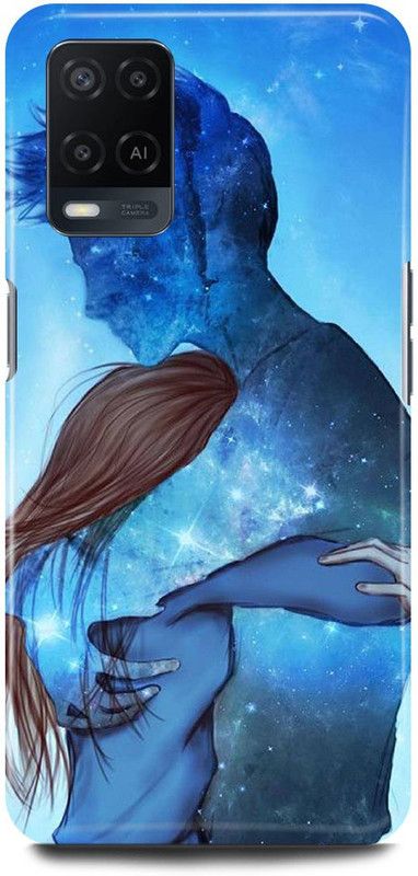FRONK Back Cover for OPPO A54, CPH2239, COUPLE, LOVE, CUTE, BOY, GIRL  (Blue, Hard Case, Pack of: 1)