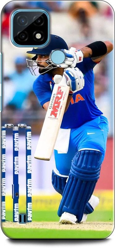 INDICRAFT Back Cover for Realme C21Y, RMX3261 VIRAT KOHLI, CRICKET, CAPTAIN, SPORTS  (Multicolor, Dual Protection, Pack of: 1)