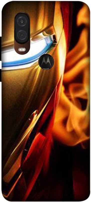 NDCOM Back Cover for Motorola One Vision Iron Man Face Printed  (Multicolor, Hard Case, Pack of: 1)