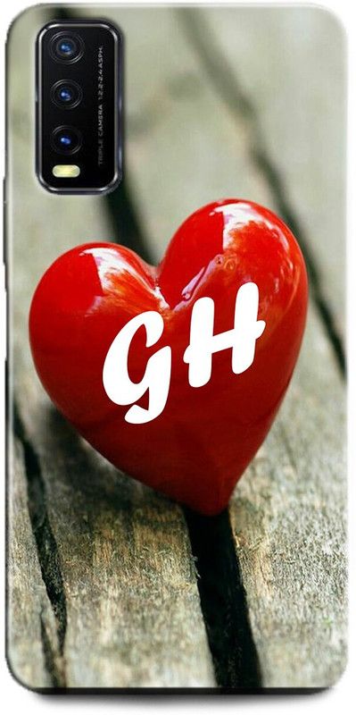 INDICRAFT Back Cover for Vivo Y12G, V2068 G H, G LOVES H, NAME, LETTER, ALPHABET, GH LOVE, HART, BLUE  (Multicolor, Dual Protection)