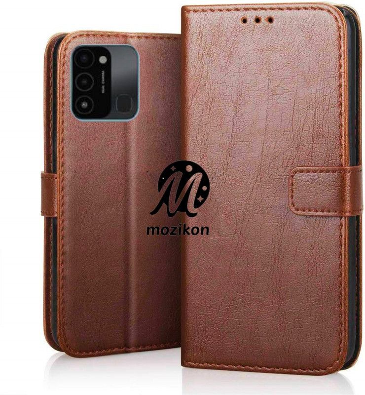 MOZIKON Flip Cover for Tecno Spark Go 2022  (Brown, Dual Protection, Pack of: 1)