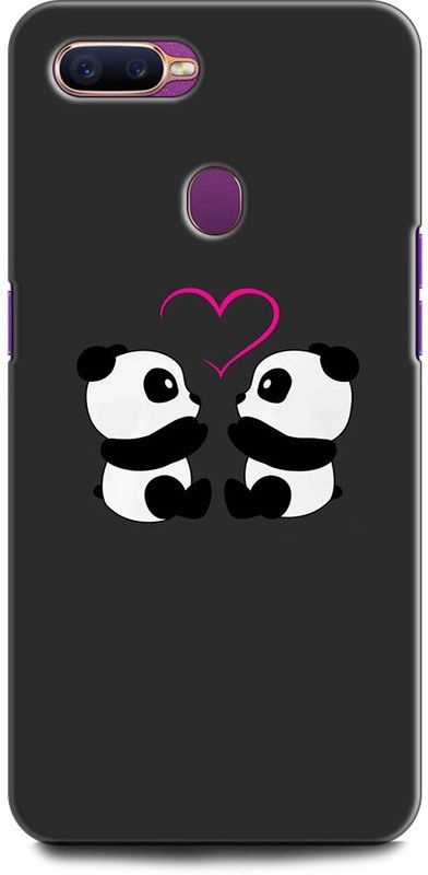KEYCENT Back Cover for OPPO F9 Pro, CPH1823 PANDA, LOVE, BEAR, AMOR, ANIMATION HART  (Multicolor, Shock Proof, Pack of: 1)