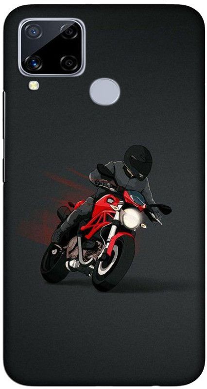 CROKIAN Back Cover for Realme C15 bike rider Back Cover  (Multicolor, Hard Case, Pack of: 1)