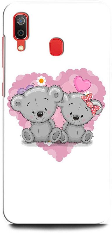 ORBIQE Back Cover for SAMSUNG Galaxy A20 SM-A205FZBGINS BEAR, ANIMAL, LOVE ANIMAL, TEDDY BEAR, HEART, CUTE  (Multicolor, Hard Case, Pack of: 1)