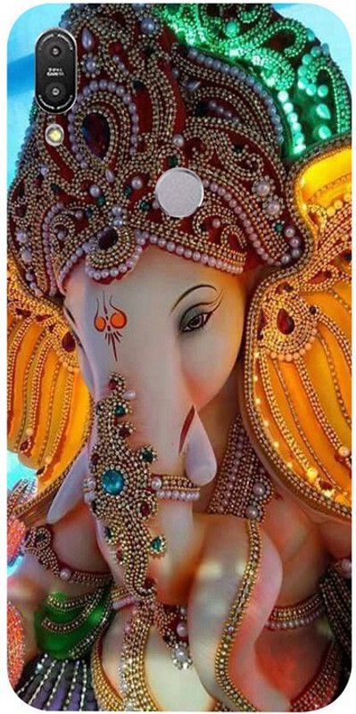 Golden Mask Back Cover for Asus Zenfone Max Pro M1 Desinger Ganesh  (Multicolor, Waterproof, Silicon, Pack of: 1)
