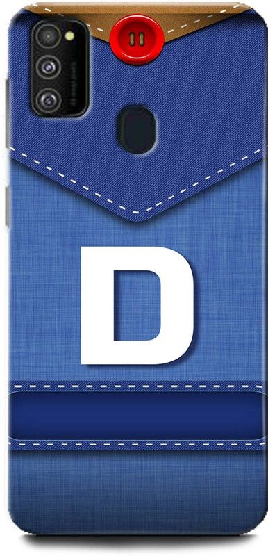 WallCraft Back Cover for Samsung Galaxy M21 D, D LETTER, D NAME, BLUE, JEANS, D ALPHABET, ALPHABET  (Multicolor, Dual Protection, Pack of: 1)