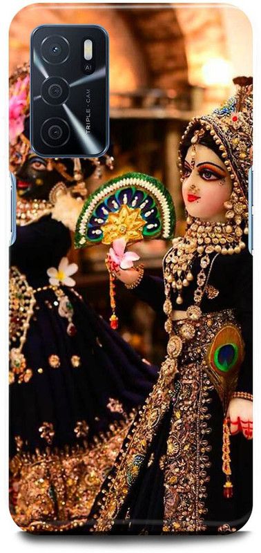 FUGGA Back Cover for OPPO A16, RADHA, KRISHNA, KANHAIYA, JI, KRISHAN, JI, GOD  (Gold, Hard Case, Pack of: 1)