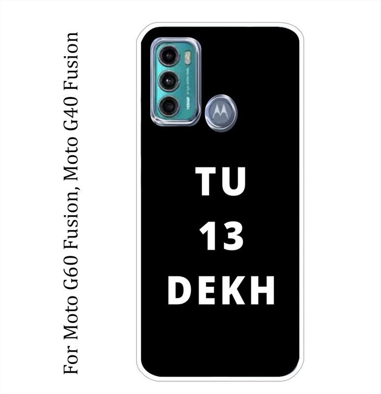 SillyStore Back Cover for Moto G60 Fusion, Moto G40 Fusion  (Black, White, Grip Case, Silicon, Pack of: 1)