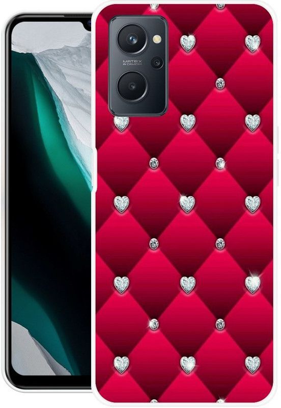 Pedimore Back Cover for Realme 9i, OPPO A76, OPPO A96, OPPO K10  (Red, Silver, Silicon)