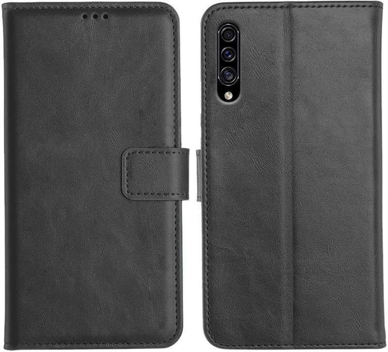 Genron Flip Cover for Samsung Galaxy A30s  (Black, Dual Protection)