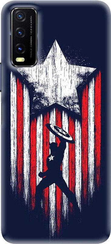 PNBEE Back Cover for vivo Y12s, V2026, V2033 - Captain America Print  (Multicolor, Hard Case, Pack of: 1)