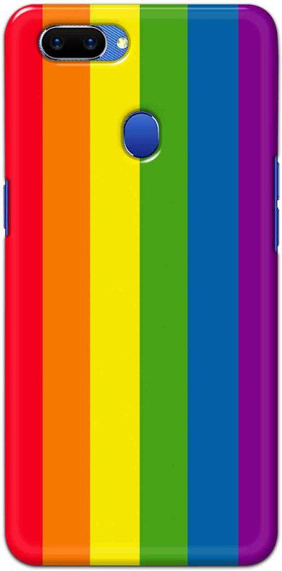 NDCOM Back Cover for OPPO A5 Stripes Rainbow Colors Printed  (Multicolor, Hard Case, Pack of: 1)