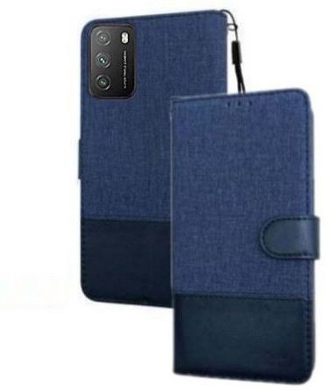 YuniKase Flip Cover for Samsung F02s  (Blue, Shock Proof, Pack of: 1)