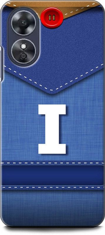 WallCraft Back Cover for OPPO A17, CPH2477 I, I LETTER, I NAME, BLUE, JEANS, I ALPHABET, ALPHABET  (Multicolor, Dual Protection, Pack of: 1)