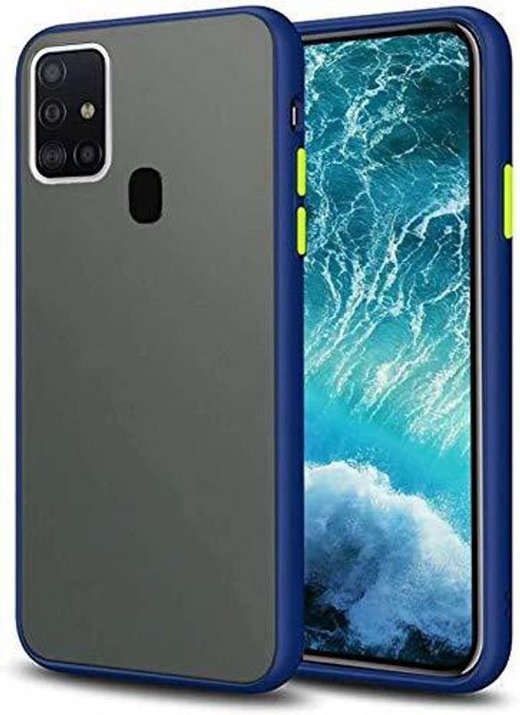 mamani Back Cover for Samsung Galaxy M21 , Camera And Bumper Protector Case Cover (Blue)  (Blue, Camera Bump Protector, Silicon, Pack of: 1)