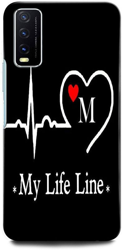 GRAFIQE Back Cover for Vivo Y20 V2029 M, M LETTER, M ALPHABET, MY LIFE LINE M  (Multicolor, Shock Proof, Pack of: 1)