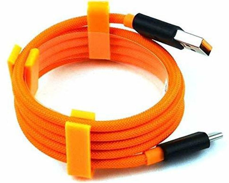 SANNO WORLD USB Type C Cable 1 m McLaren Dash/Warp Nylon Braided Type C Cable  (Compatible with Mobile, Orange, One Cable)