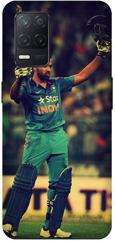 UMPRINT Back Cover for Realme 8/RMX3085 Rohit Sharma, Indian Cricketer Printed Back Cover  (Multicolor, Hard Case, Pack of: 1)