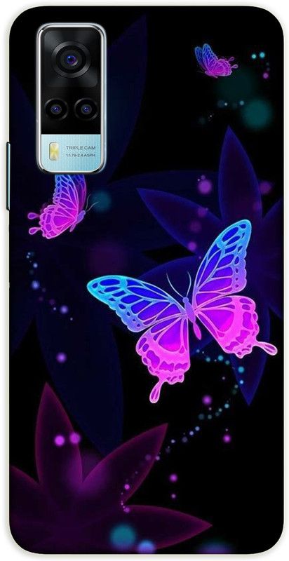 iprinto Back Cover for Vivo Y53s,Vivo Y51A butterfly Back Cover  (Multicolor, Hard Case, Pack of: 1)