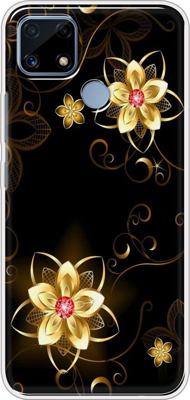Hansviprint Back Cover for Realme C25  (Black, Grip Case, Silicon, Pack of: 1)