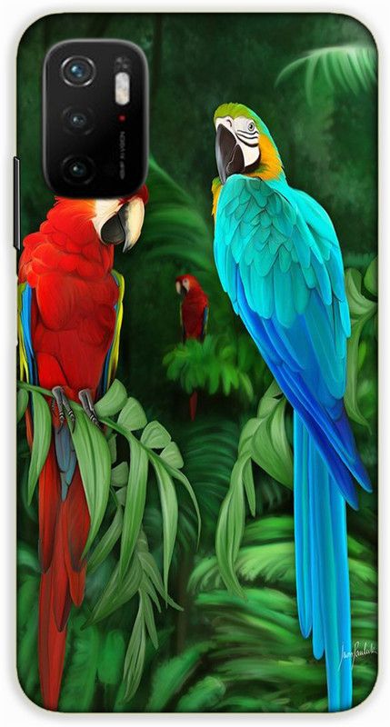 iprinto Back Cover for POCO M3 Pro, POCO M3 Pro 5G peacock Back Cover  (Green, Hard Case)
